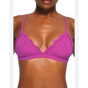 SKIMS Fits Everybody Lace Triangle Bra Lollipop Purple Pink 2X